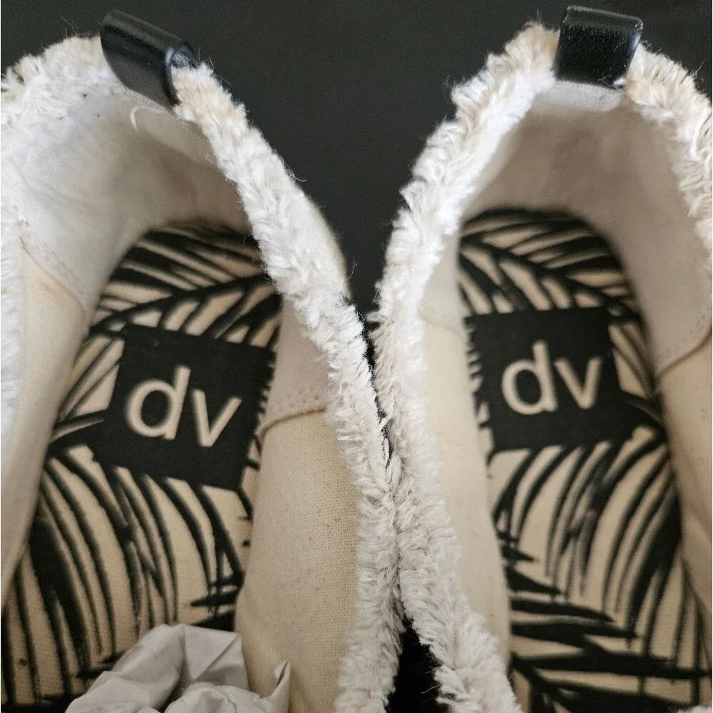 DV by Dolce Vita Roxie Black & Cream Platform Espadrille Sneakers Size 7.5